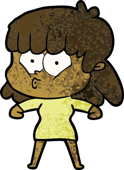 Cartoon Whistling Girl - Cartoon (401x550)