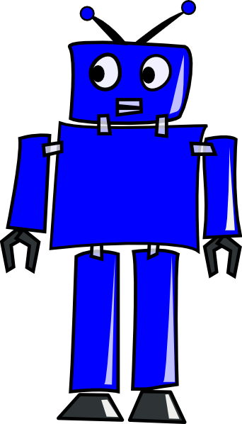 Blue Robot Clipart (342x598)