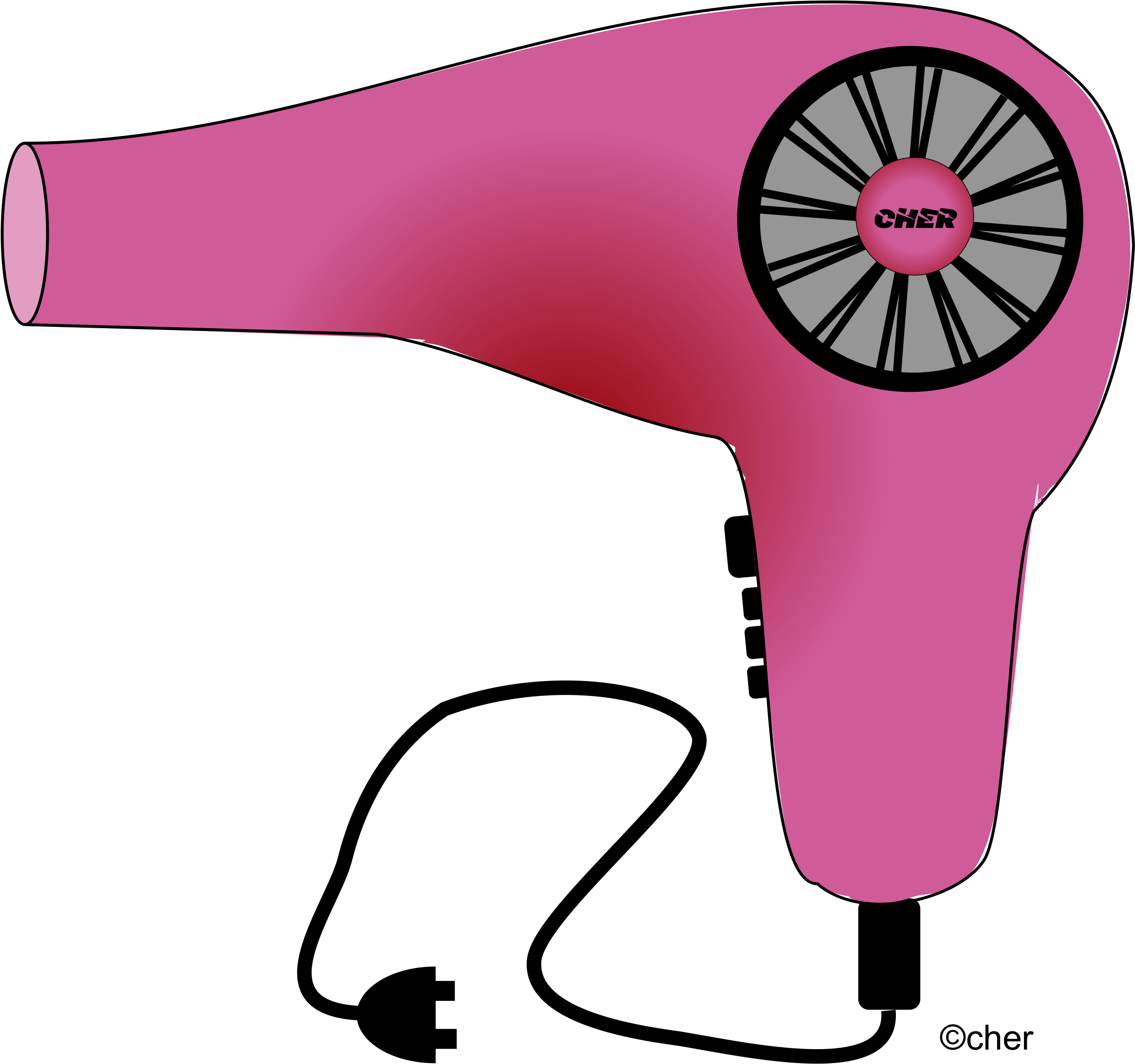 Pink Hair Clipart Hair Scissors - Pink Hair Dryer Clip Art (2443x2366)