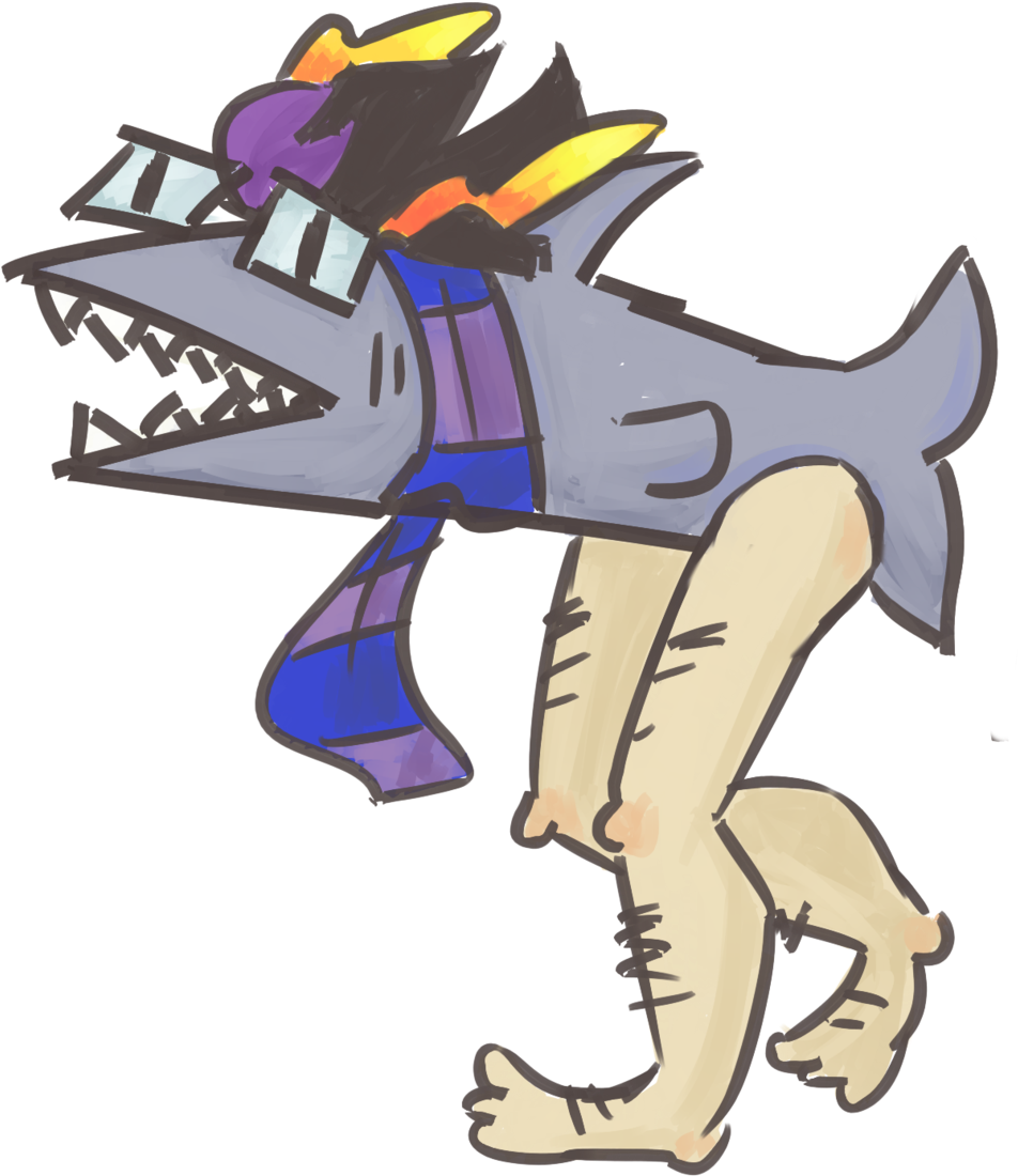 Eridan The Shark With Human Legs By Catshops - Shark With Human Legs (1024x1143)