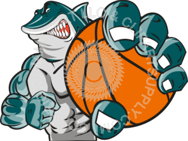 Shark Clipart Basketball - Shark With A Basketball (640x480)
