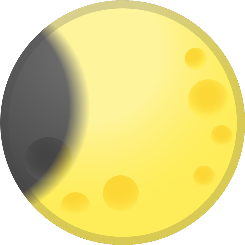 Waning Crescent Moon Icon - Crescent (1024x1024)