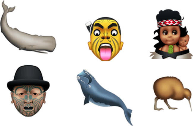 These Icons Include Tiki Pūkana Expressions, Taiaha, - Maori Culture Cartoon (650x423)