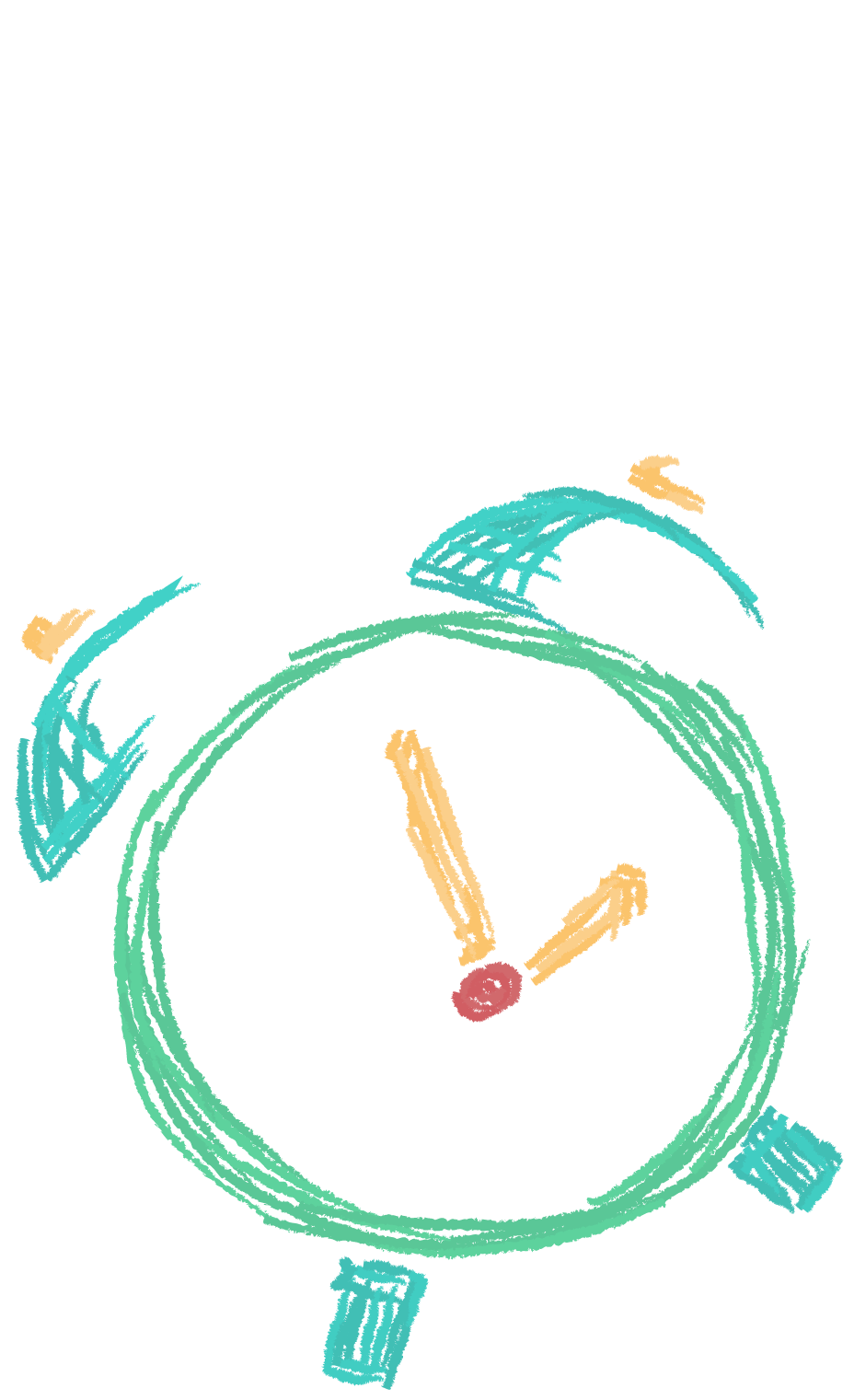 Alarm Clock Illustration - Chalk Clock Png (1406x1692)