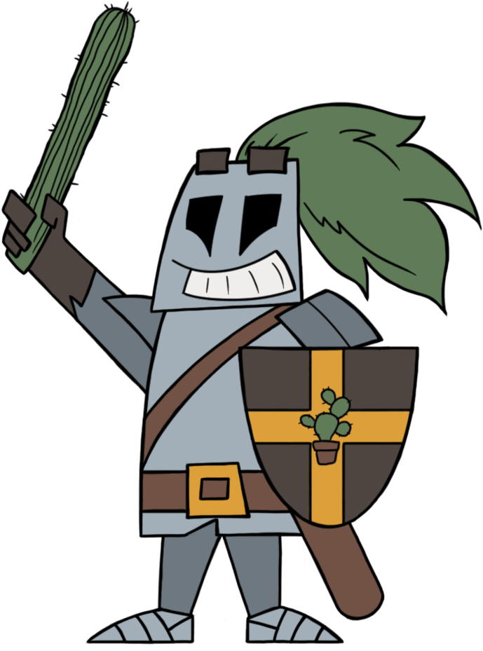 Cactus Knight By Kligan - Cartoon (816x979)