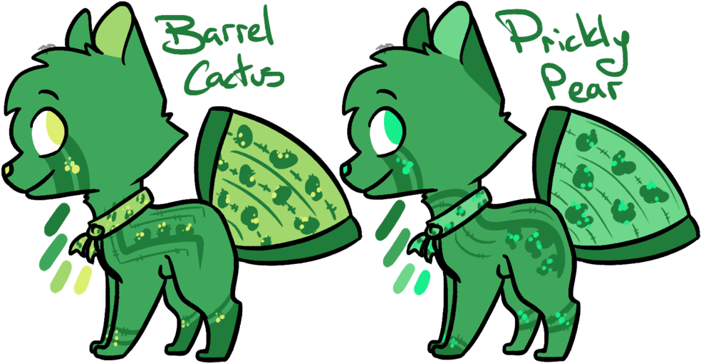 Barrel Cactus And Prickly Pear By Thepiratedragon - Cartoon (1024x558)