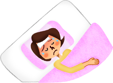 Sick Woman In Bed - Mujer Enferma En Cama (477x350)