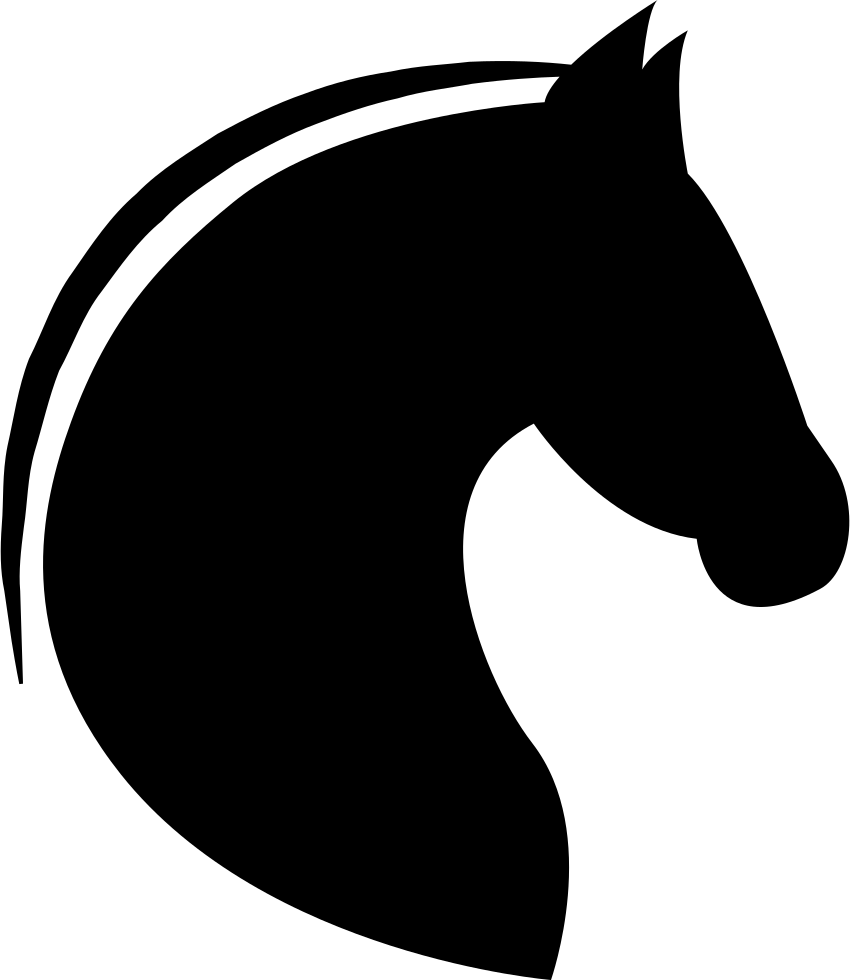 Horse Head With Horsehair Line And Semicircular Back - Cabeça De Mula Vetor (850x980)