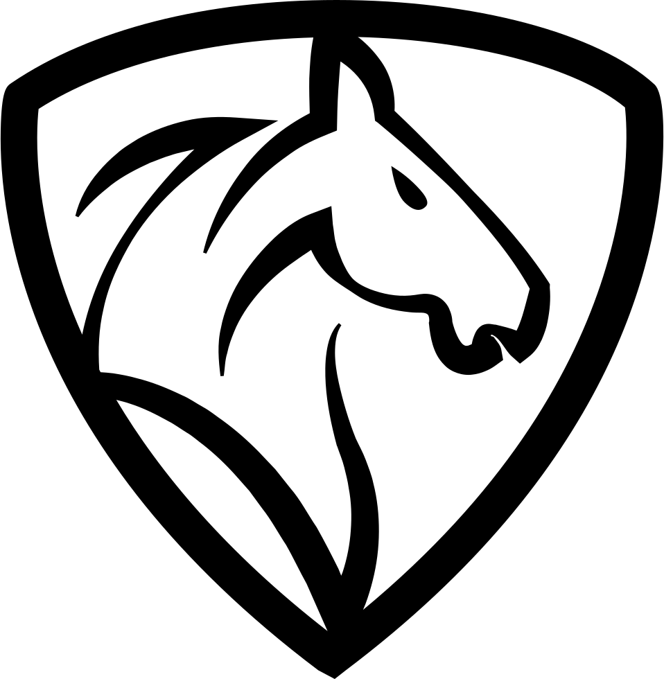 Horse Head In A Shield Comments - Black Horse Shield Png (958x980)