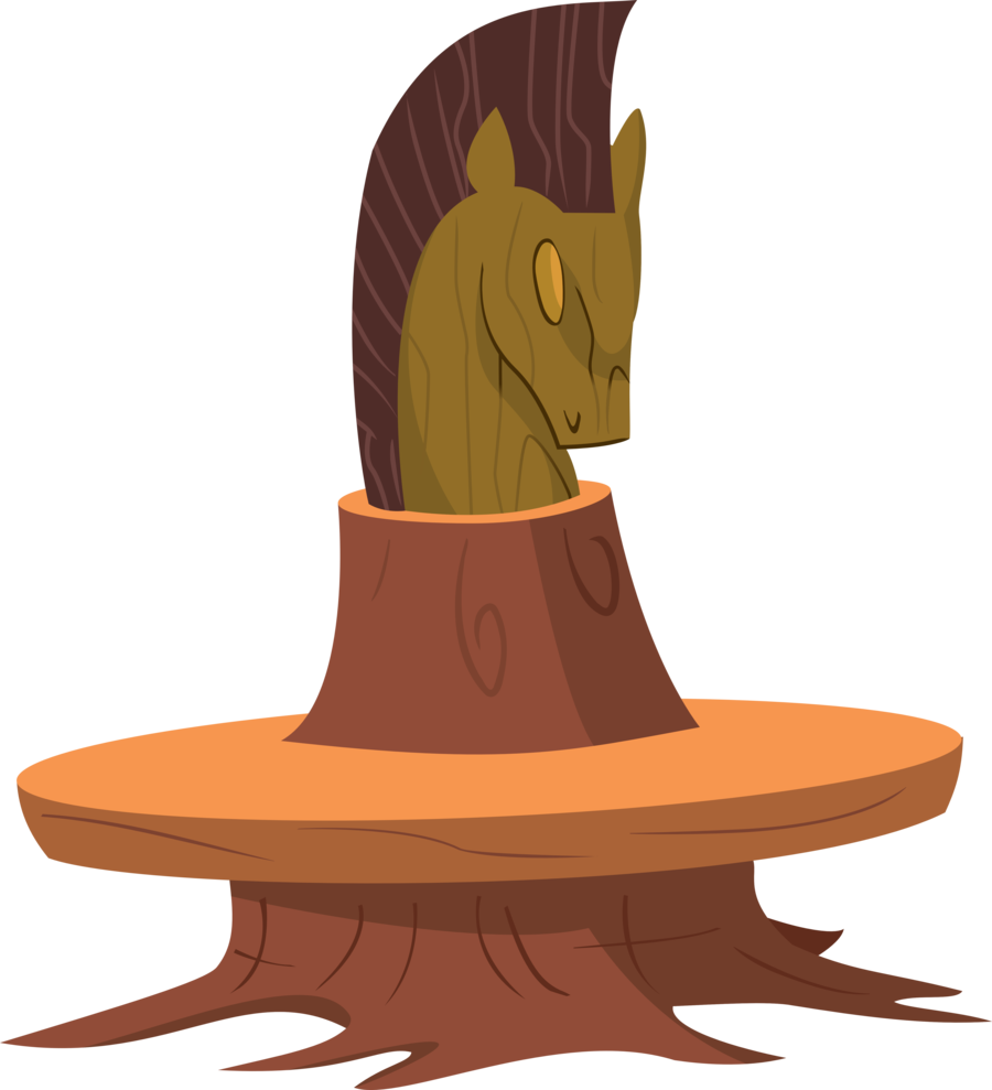 Library's Table And Wooden Horse Head By Tamalesyatole - Cartoon (900x989)