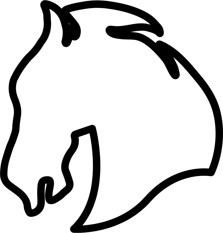 Horse Head Facing Left Outline Variant Comments - Horse Outlines Transparents (940x981)