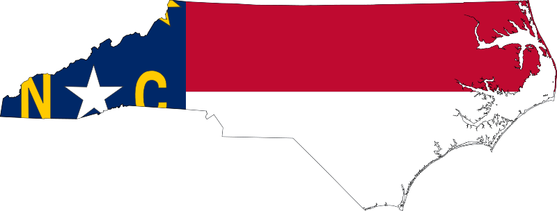 North Carolina State Flag Map (800x304)