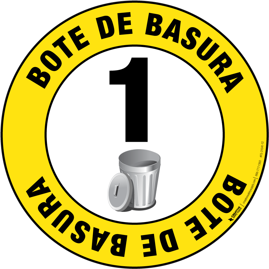 Bote De Basura Floor Sign (with Numbering) - Floor Dry Floor Sign (904x908)