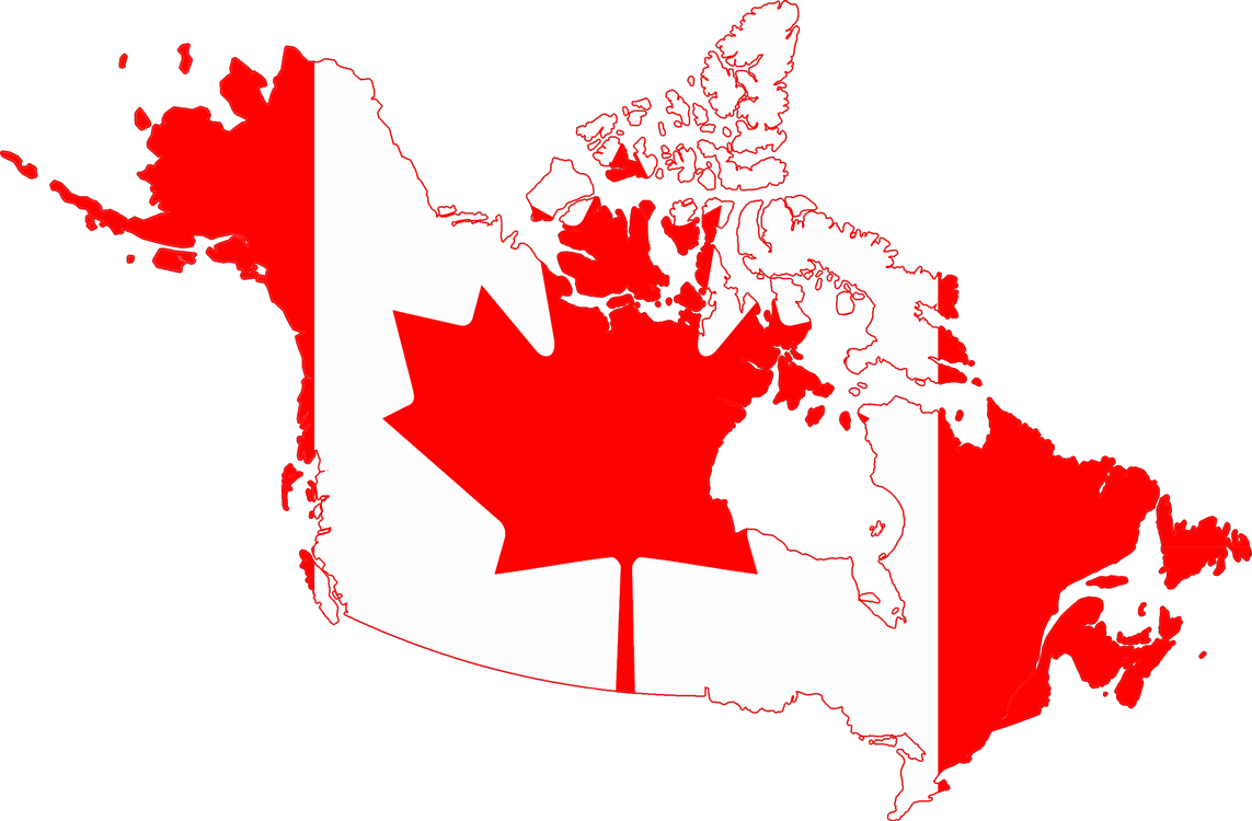 File Flag Map Of Canada And United States American - Canada Flag Map (1143x750)
