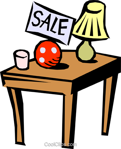 Garage Sale Royalty Free Vector Clip Art Illustration - Garage Sale Clip Art (391x480)