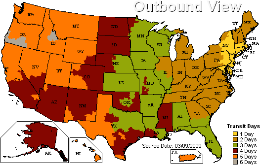 Map - Business Days For Shipping (546x353)