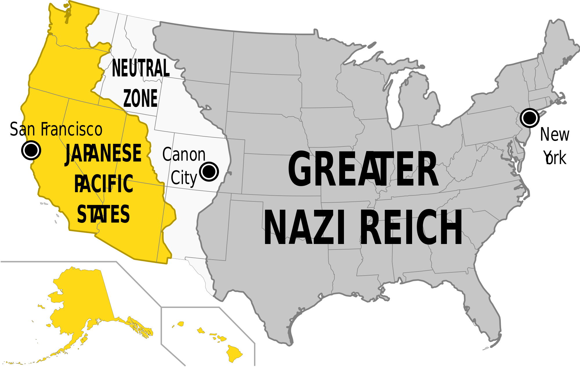 2000px Man High Castle 28tv Series 29 Map Svg The - Man In The High Castle Usa Nazi (2000x1268)