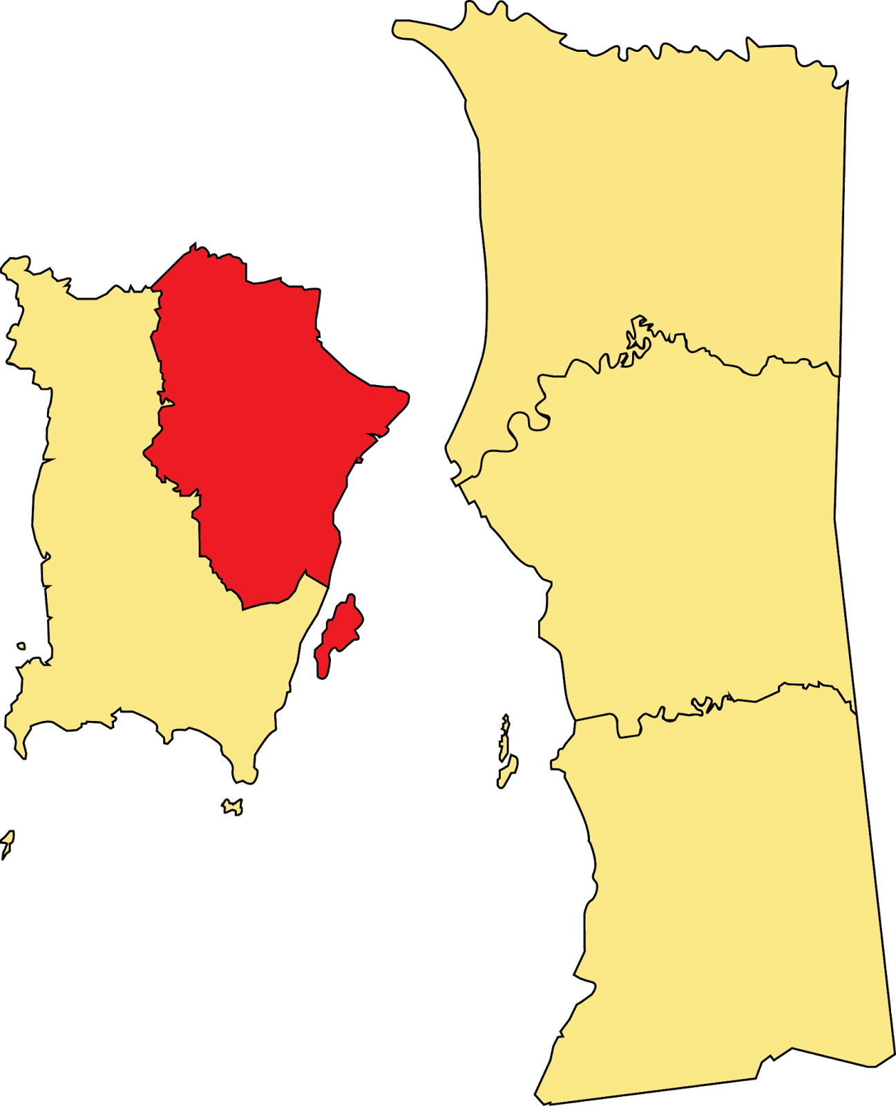 Highlighted Area Of The Map Is North East District - Daerah Timur Laut Pulau Pinang (1297x1600)