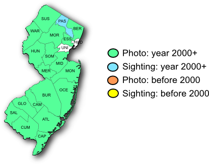 Nj Range Map-fiery Skipper - Skippers (415x326)