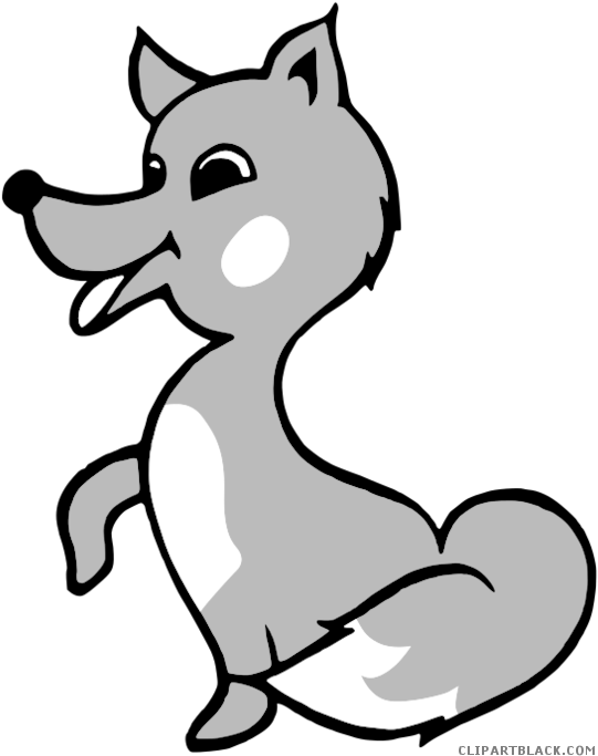 Running Fox Animal Free Black White Clipart Images - Malaysian Ministry Of Education (555x700)