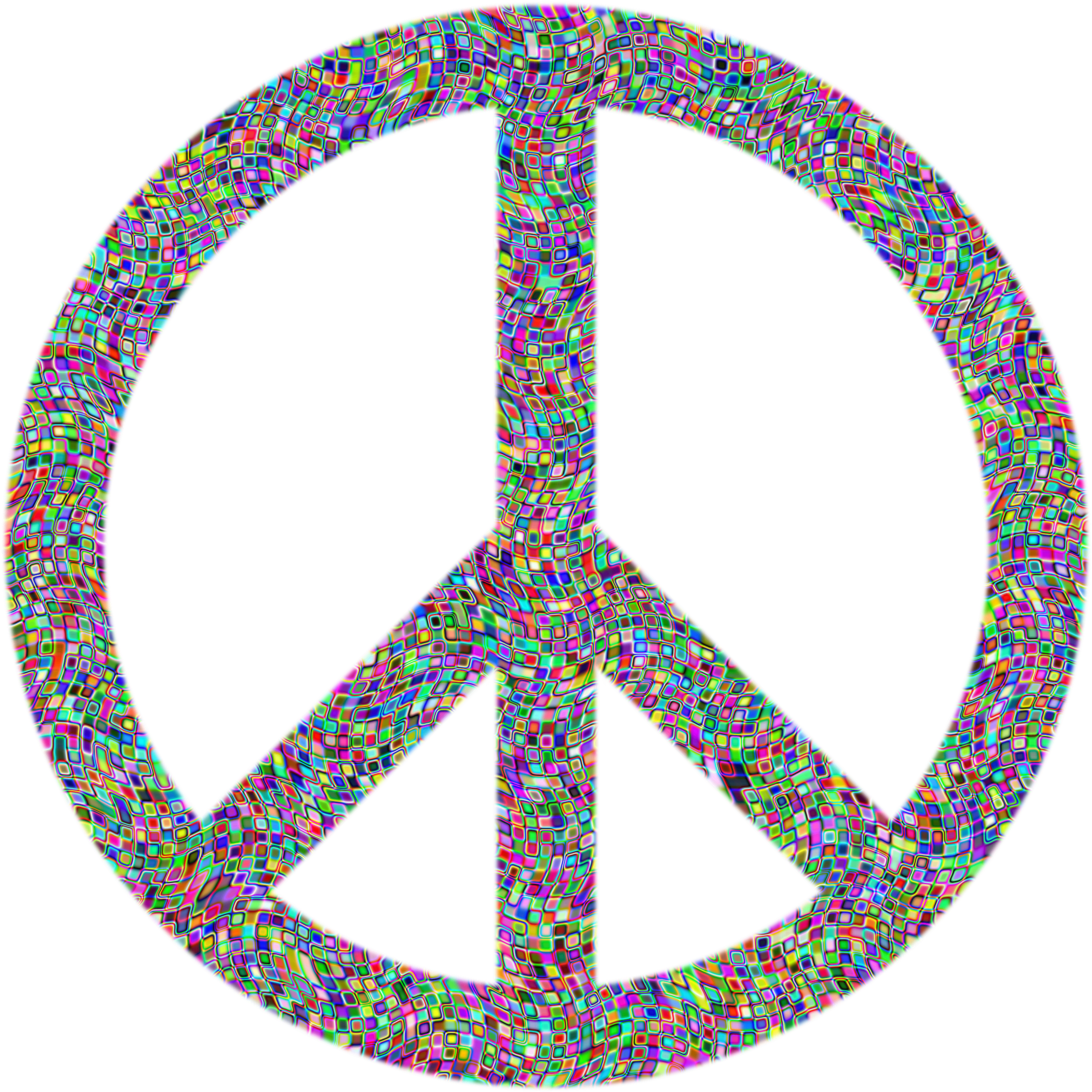 Psychedelic Confetti Peace Sign - Psychedelic Confetti Peace Sign (2400x2400)