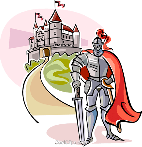 Wars Clipart History Subject - Knight Guarding A Castle (464x480)