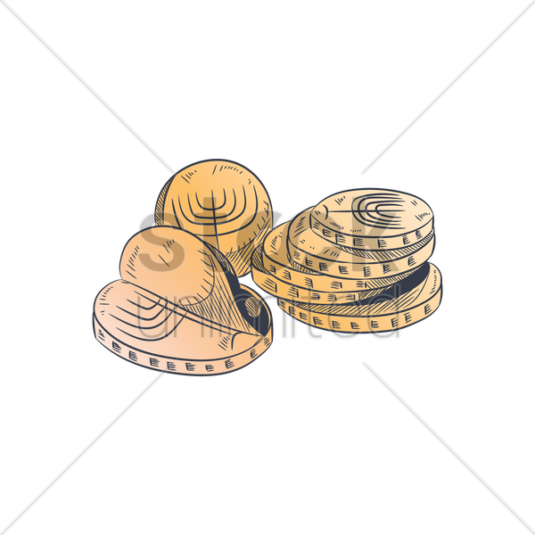 Hanukkah Coins Vector Image - Cash (600x600)