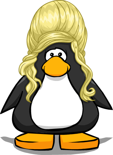 The Blonde Beehive From A Player Card - Blonde Club Penguin (376x517)