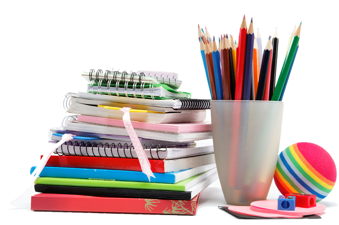 Paper Pens Pencil Notebook - School Notebook Cover Background (700x467)