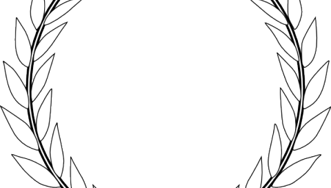 Olive Branch Clipart - Line Art (480x272)