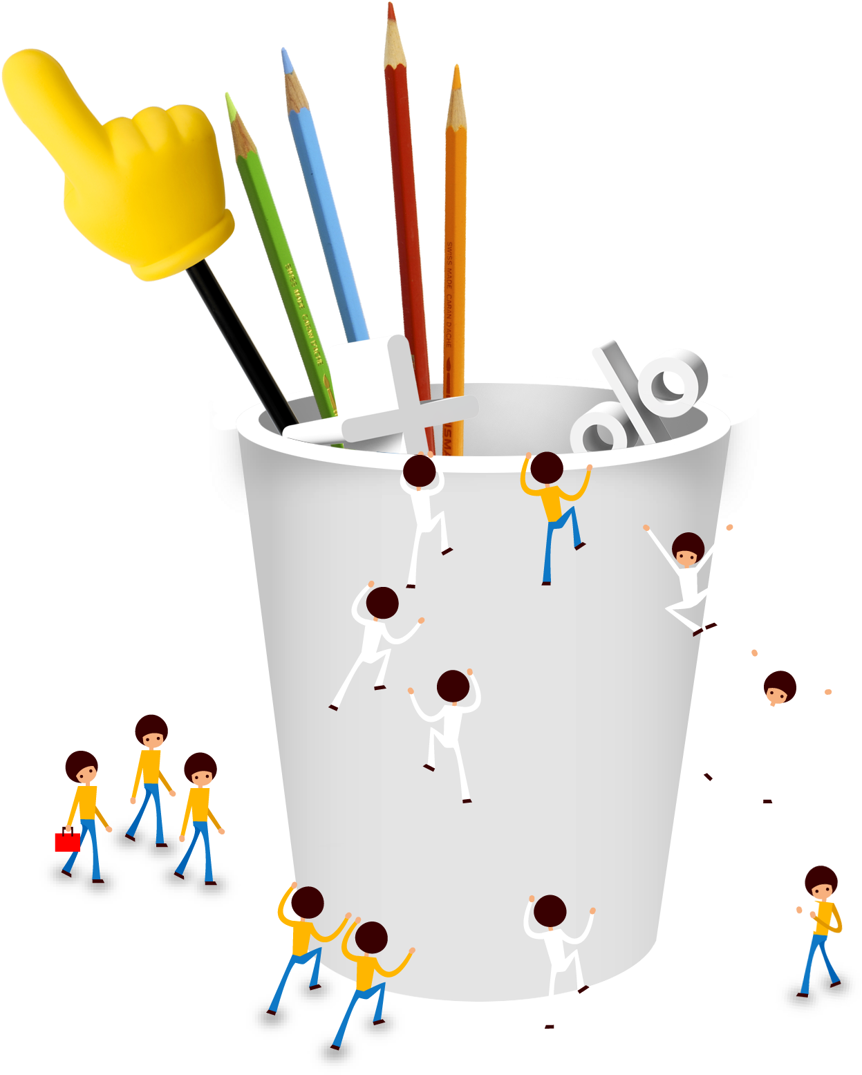 Creative Pencil Barrels Villain Climbing - Psd (2114x1967)