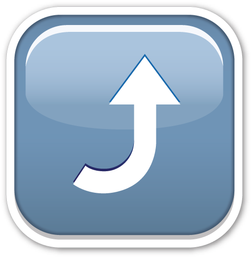 Arrow Pointing Rightwards Then Curving Upwards - 1 Emoji (519x530)