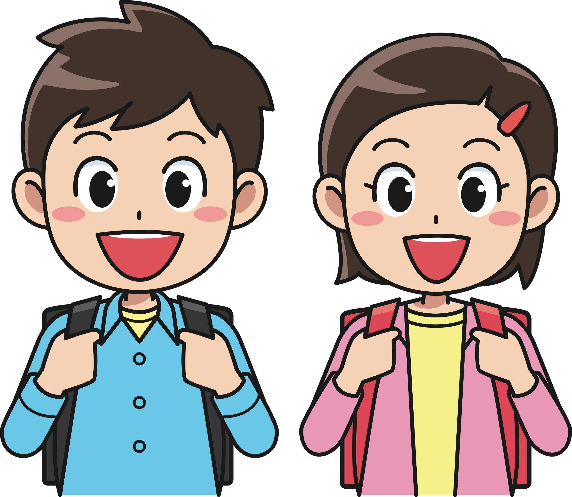 Big Image - Students In Backpacks Clipart (2390x2076)