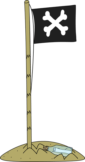 Pirate Flag In The Sand - Pirate Flag Clipart (288x550)