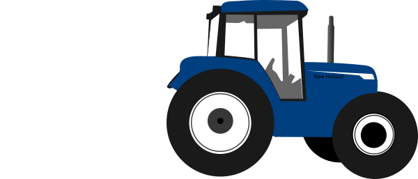 Blue Tractor Clipart (600x257)