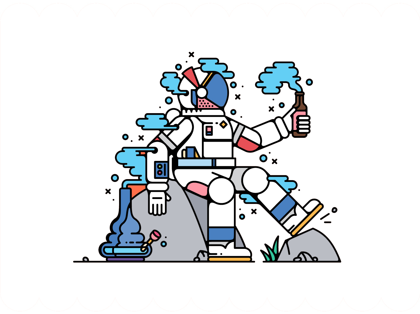 Cartoon Creativity Astronaut - Astronaut (1400x1046)