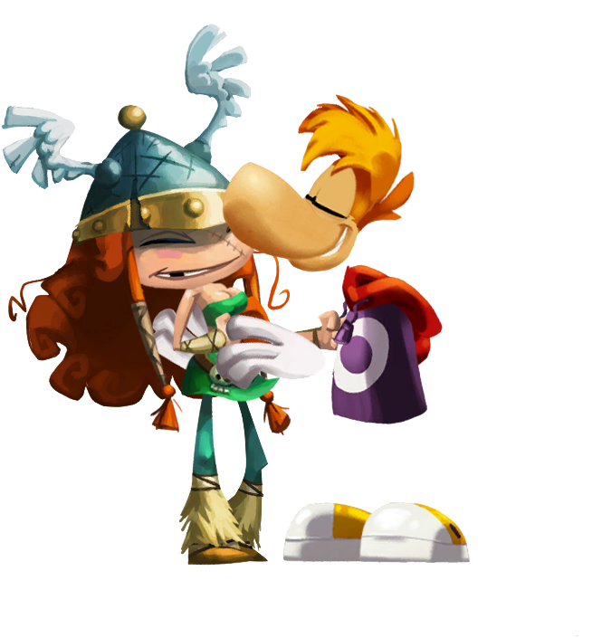 Rayman And Barbara Kissing (724x724)