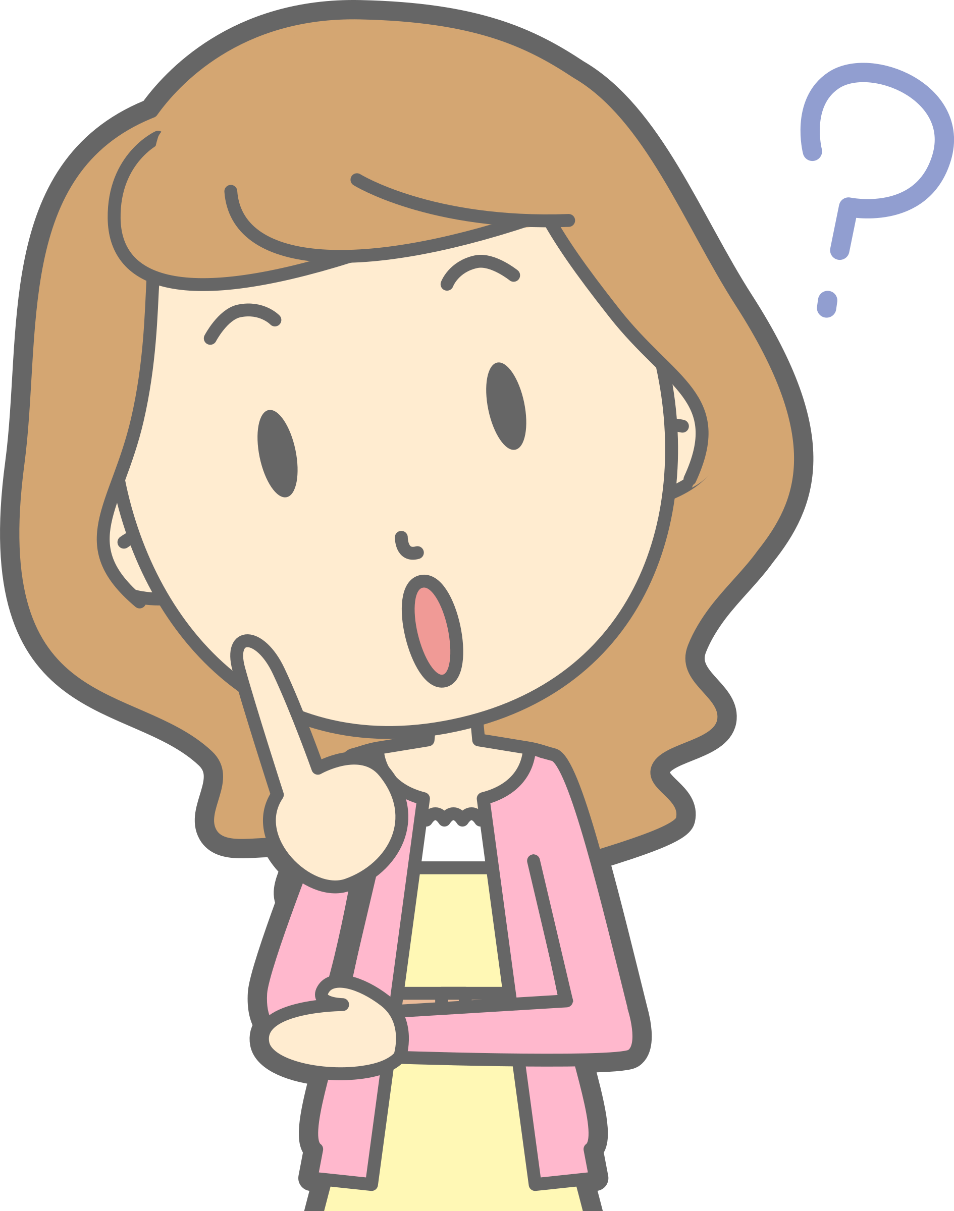 Big Image - Girl Question Clipart Png (1890x2400)
