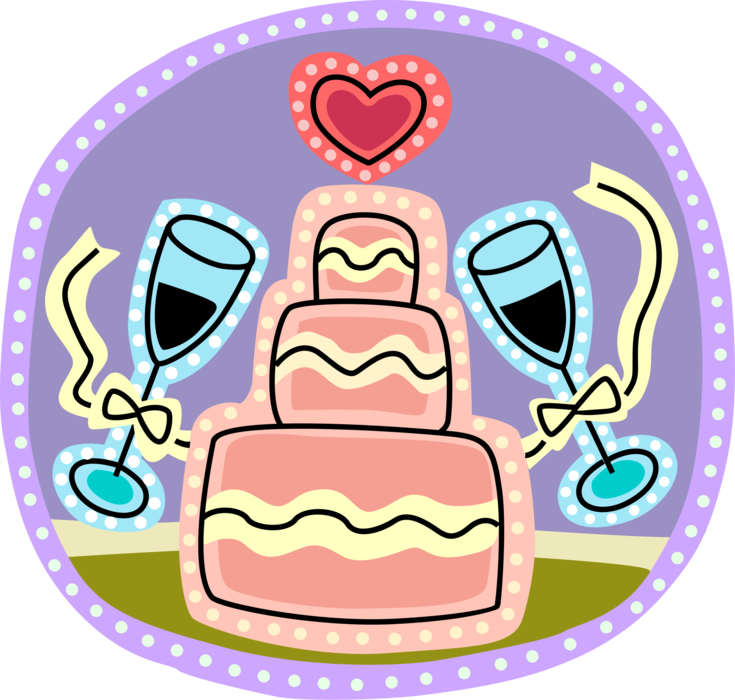 Vector Illustration Of Wedding Cake Traditional Cake - Wedding Cake Clip Art (735x700)