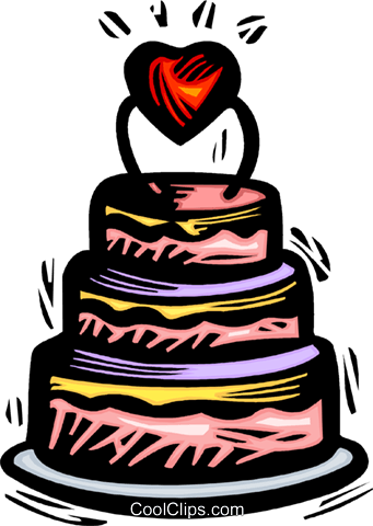 Wedding Cakes Royalty Free Vector Clip Art Illustration - Wedding Cakes Royalty Free Vector Clip Art Illustration (341x480)