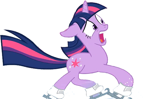 Animated, Ice Skates, Panic, Safe, Shuffle, Twilight - Pony (527x349)