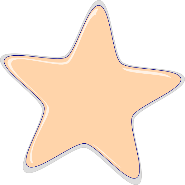 Peach Clipart Star - Peach Star (594x595)