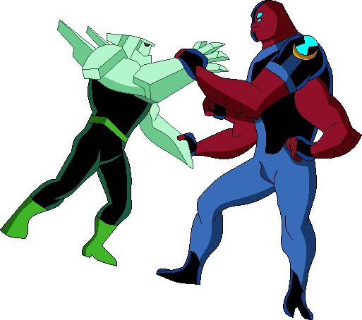 Diamondhead Vs Handy Man By Vampirerichard69 - Cartoon (513x454)
