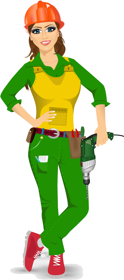 Handyman Special - Bargain Fixer-upper - Clip Art Handywoman (406x938)