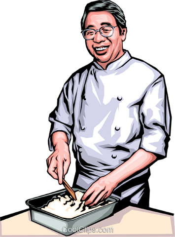 Japanese Chef Royalty Free Vector Clip Art Illustration - Chef Clip Art (355x480)