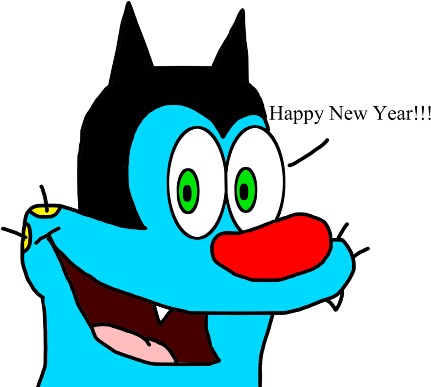 Oggy Wishes Happy New Year By Marcospower1996 - Oggy And The Cockroaches (1008x793)