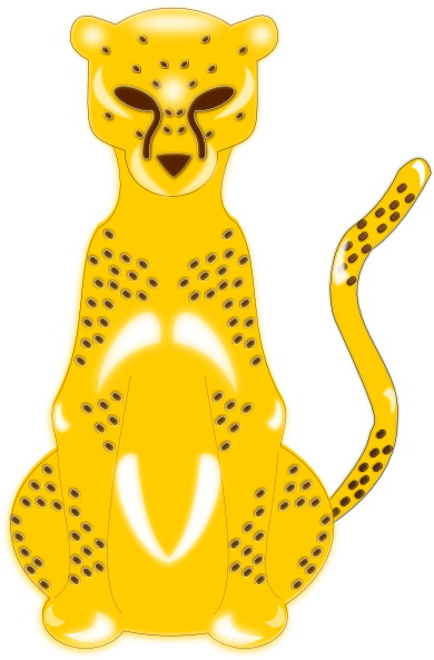 Cheetah Clipart Yellow - Jaguar Art 5'x7'area Rug (390x593)