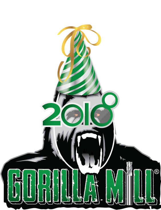 Gorilla Mill Happy New Year - Gorilla (563x734)