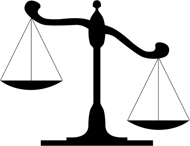 Scales Of Justice Png - Tilted Scales Of Justice (624x480)