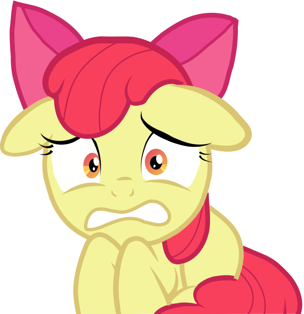 Apple Bloom Worried Vector By Pexxastar Apple Bloom - My Little Pony Friendship Is Magic Scary (1024x1060)